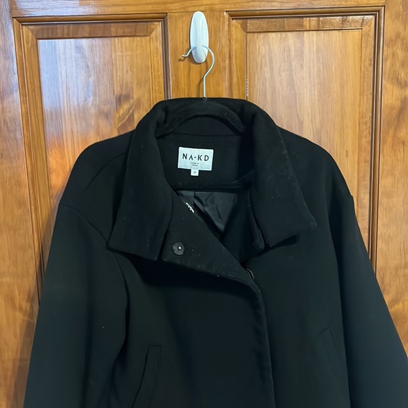 Wool Blend High Neck Buttoned Coat NAKD - Picture 5 of 7